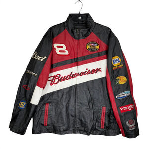 Dale Earnhardt Jr #8 Wilsons Leather NASCAR Jacket Budweiser Chase L Y2K Racing